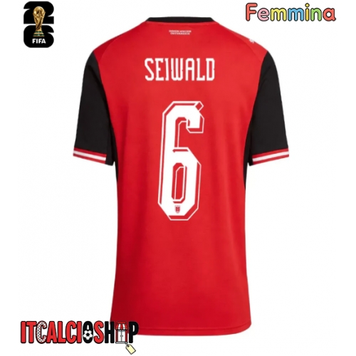 Austria Nicolas Seiwald #6 Prima Maglia Femmina Mondiali 2026 Manica Corta